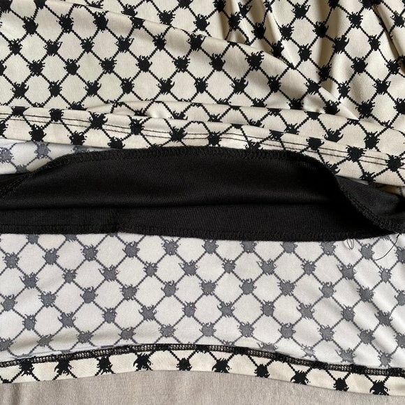 Gilli Diamond Pattern Midi Dress Size S Off-White Black Lined Office Neutral - Picture 6 of 9